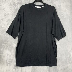 Bachrach Mens Sweater XL Black Short Sleeve Silk Cotton‎ Luxe Preppy Classic